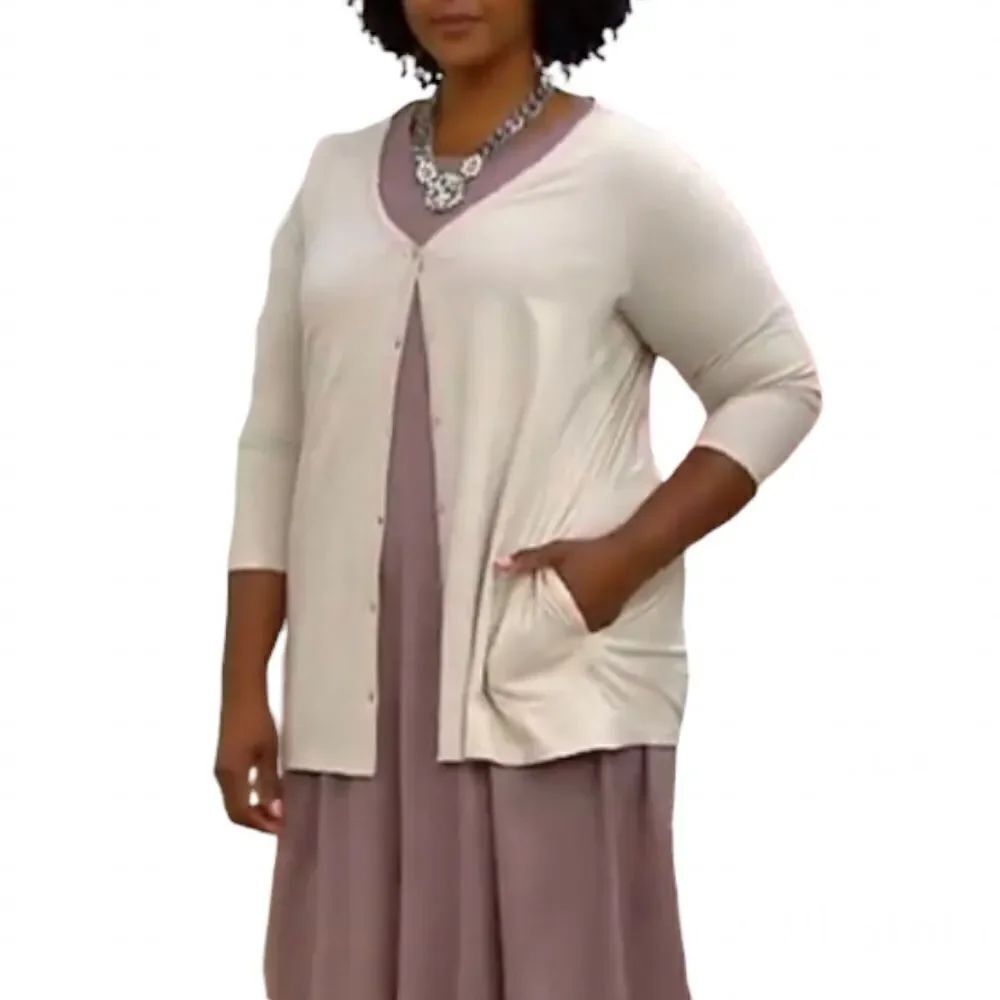 LOGO Principles by Lori Goldstein 3/4 Sleeve Cardigan